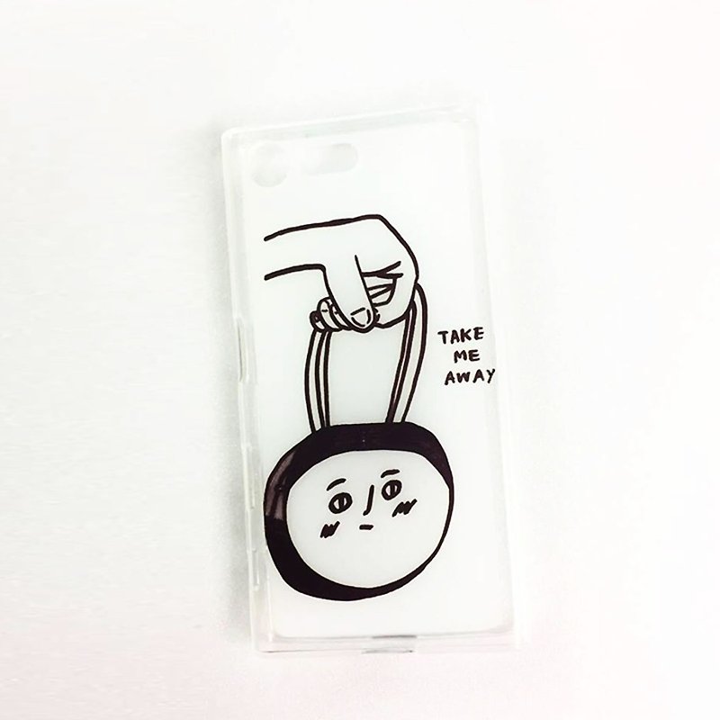 Iii bag away my illustration hand-painted mobile phone shell custom model text - Phone Cases - Plastic White
