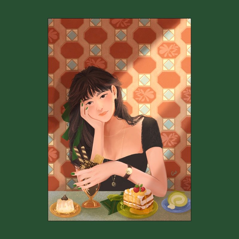 【Illustration Collection】Afternoon Sweets 5x7 Art Print - โปสเตอร์ - กระดาษ หลากหลายสี