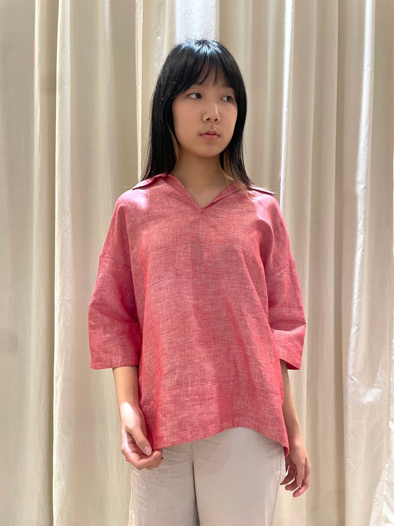 Linen simple top - เสื้อผู้หญิง - ผ้าฝ้าย/ผ้าลินิน 