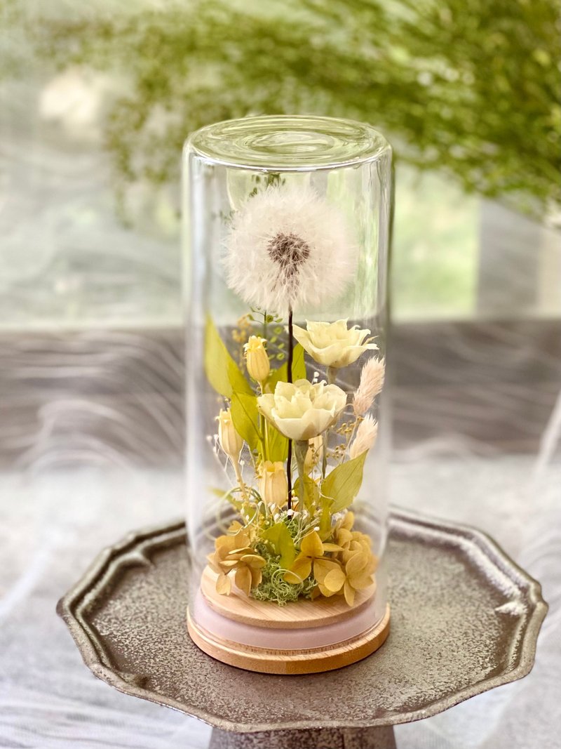 Rosemary春の蒲公英玻璃罩  永生花/情人節/生日/畢業/禮物 - 乾燥花/永生花 - 植物．花 綠色