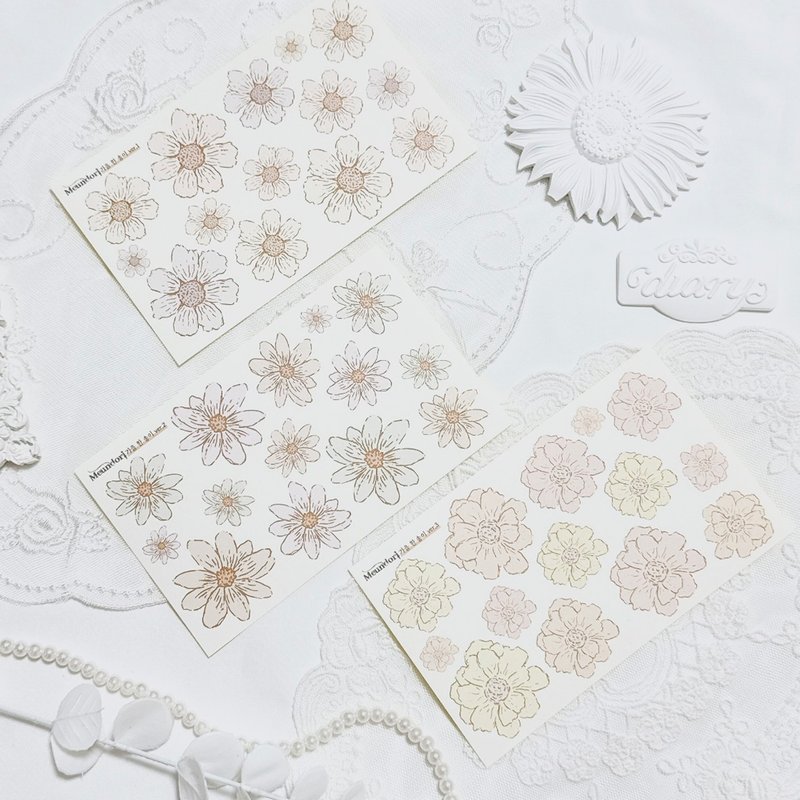 Full of autumn - flower paper sticker - 貼紙 - 紙 