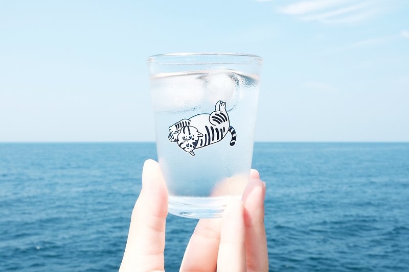 弁当の猫台湾風ガラスタンブラー / タンブリング - グラス・コップ - ガラス ホワイト