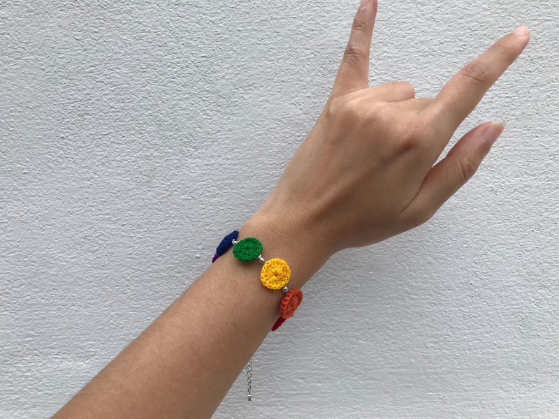 手鐲 Bracelet Rainbow - 手鍊/手環 - 繡線 多色