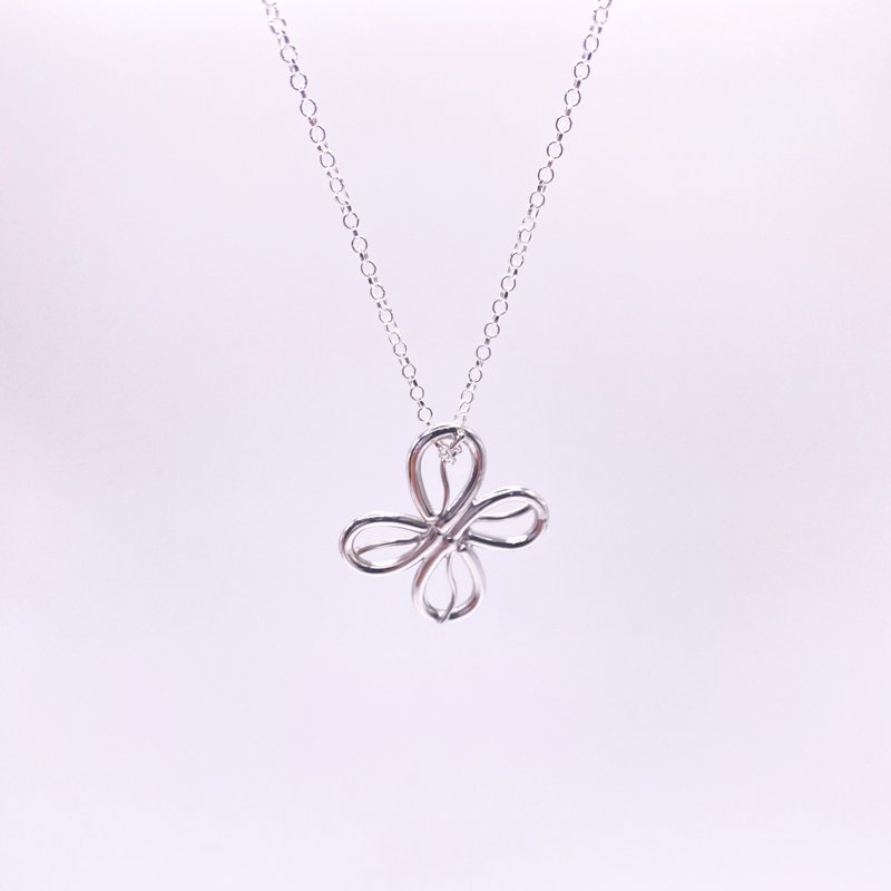 blooming flower necklace - สร้อยคอ - เงิน สีเงิน