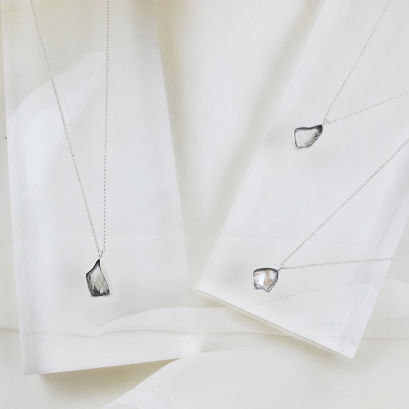 [Customized Gift] Original glass broken sterling silver necklace - สร้อยคอ - เงินแท้ 