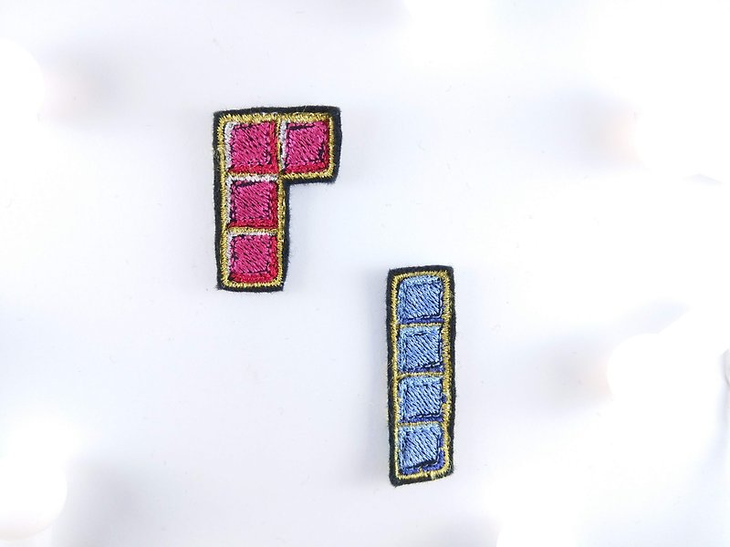 Tetris patch,Iron on patch , Applique, Embridered ,Sew on ,High quality - Other - Other Materials Multicolor