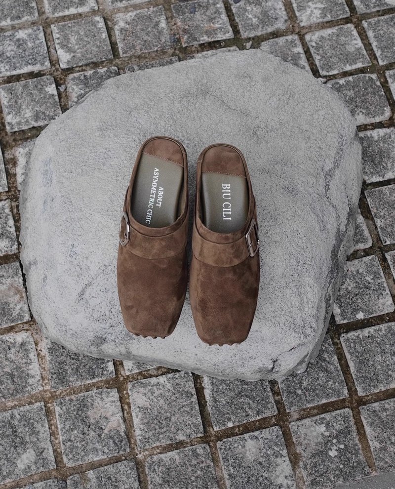 慵懶sofa 復古包頭穆勒鞋 手工製 - 拖鞋 - 真皮 綠色