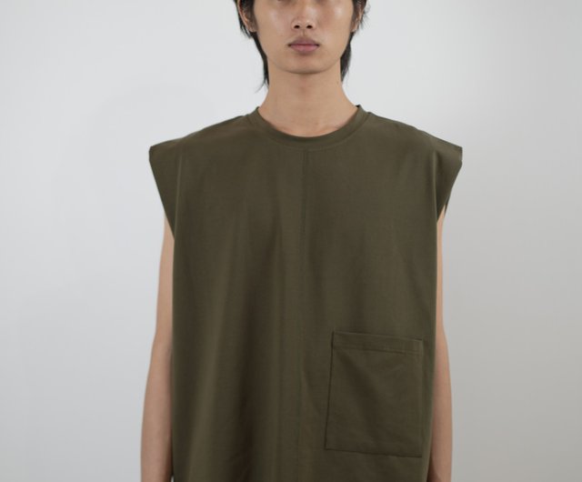 ノースリーブtシャツ オリーブグリーン ショップ Graye Tシャツ メンズ Pinkoi