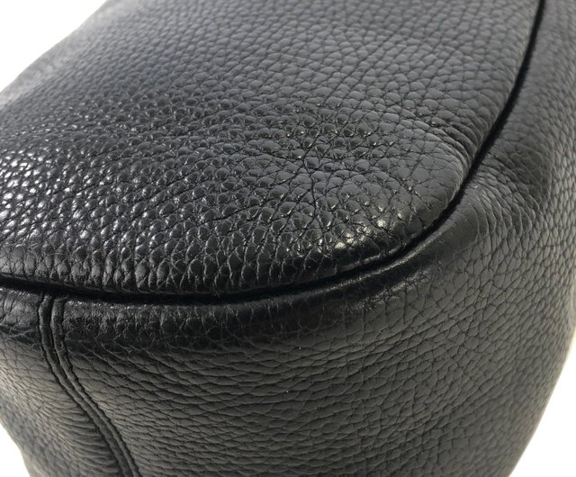 Used Celine Circle Logo Shoulder Bag Old Vintage Black