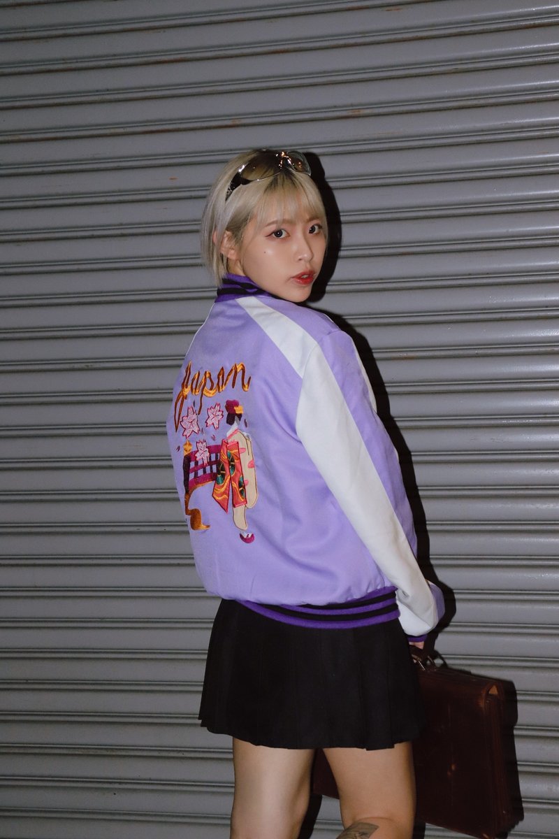 Vintage - Japanese style embroidery Japanese style baseball jacket - Women's Casual & Functional Jackets - Polyester Purple