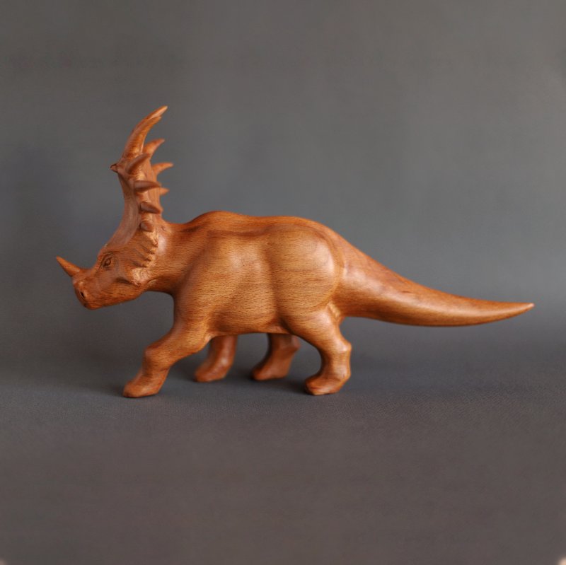 Wooden dinosaur styracosaurus - ของวางตกแต่ง - ไม้ 