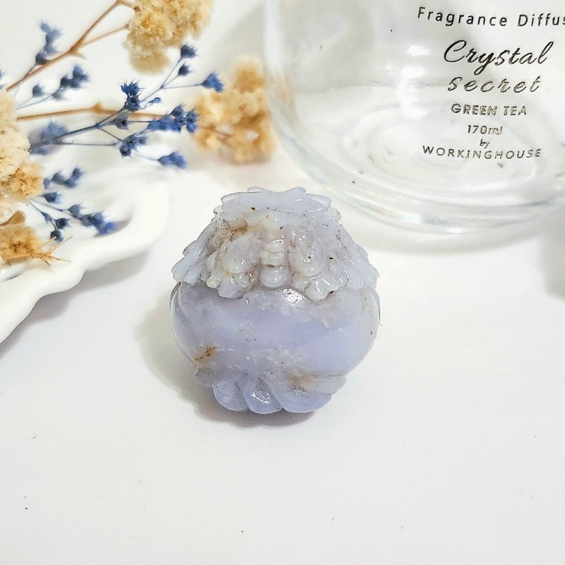 藍玉髓龍龜/增強表達溝通力之水晶 - 擺飾/家飾品 - 玉石 藍色