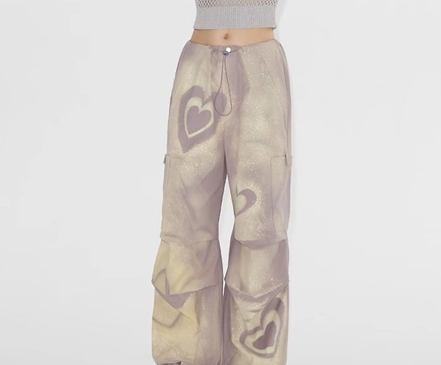 Heart Painted Parachute Trousers Heart Painted Parachute Trousers