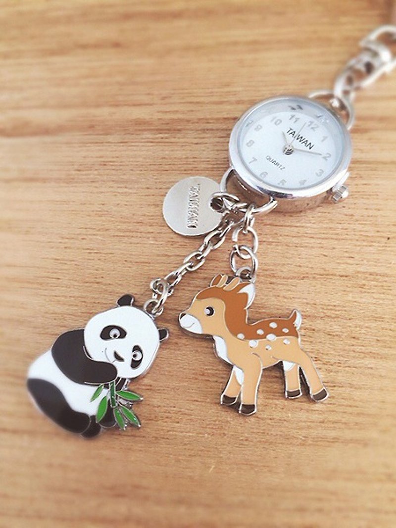 小掛錶吊飾/鑰匙圈-可愛動物 - 鑰匙圈/鎖匙扣 - 其他金屬 銀色