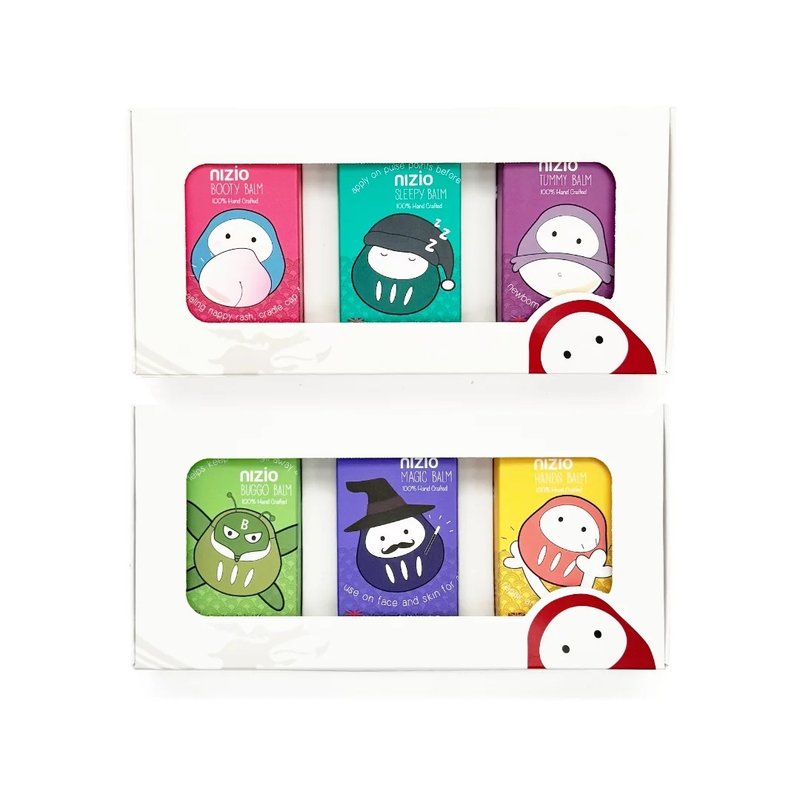 nizio【英國威爾斯】25ml 護膚膏全系列 -阿福禮盒六件組 - 彌月禮盒 - 精油 