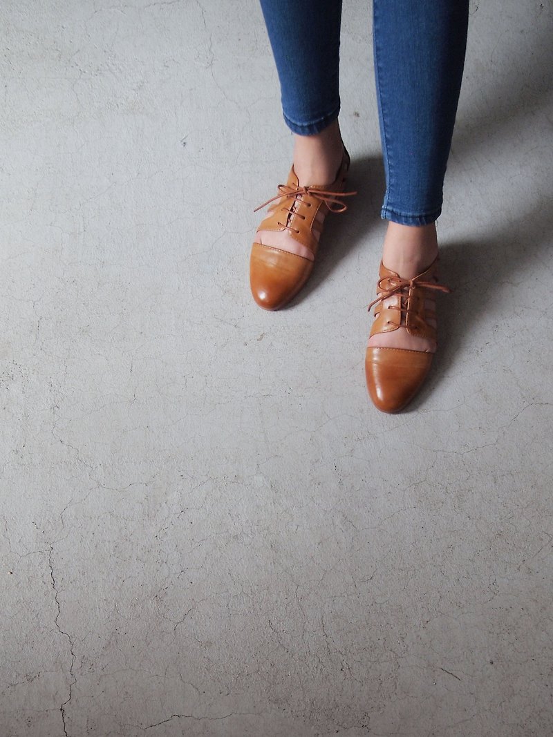 Brush off Goat Leather Strappy Sandals (Brown) - รองเท้ารัดส้น - หนังแท้ สีนำ้ตาล