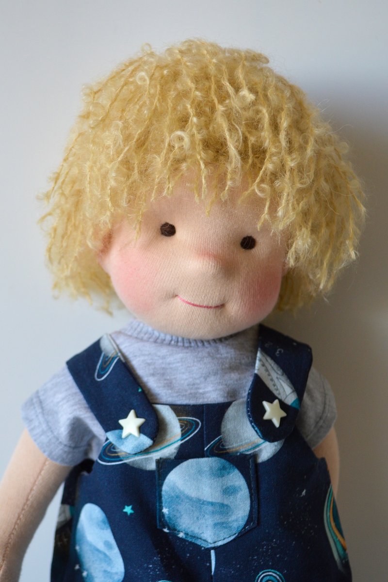 Waldorf doll boy 15inches (38cm) - Ready to ship Steiner Soft doll - Rag doll - ของเล่นเด็ก - ผ้าฝ้าย/ผ้าลินิน 