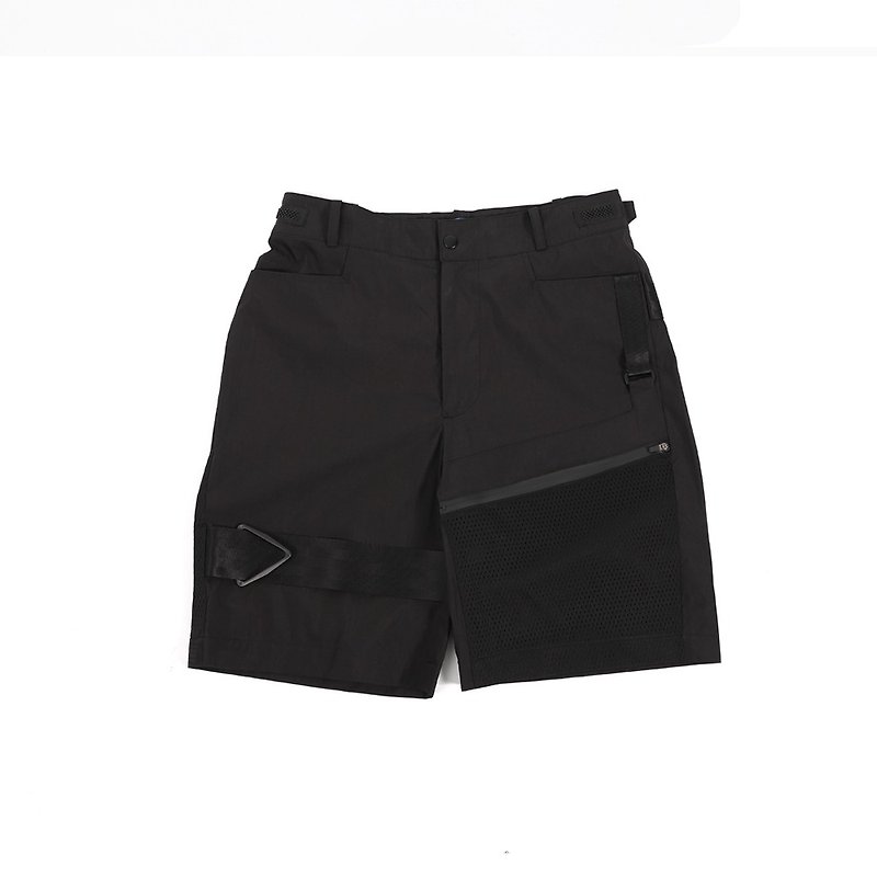 Mesh bag cargo shorts (black) - Women's Shorts - Cotton & Hemp Black
