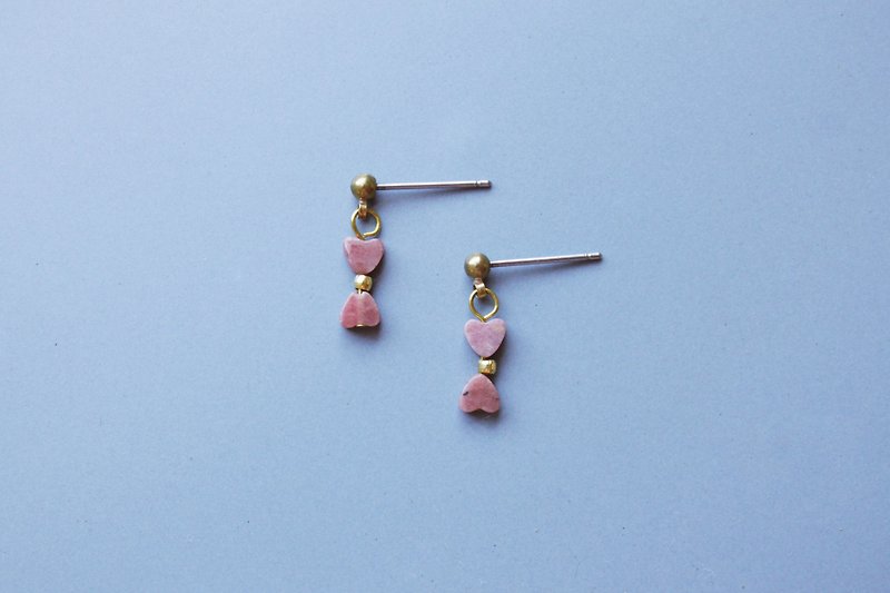 心光 玫瑰 -耳環 耳針 耳夾 - 耳環/耳夾 - 銅/黃銅 粉紅色
