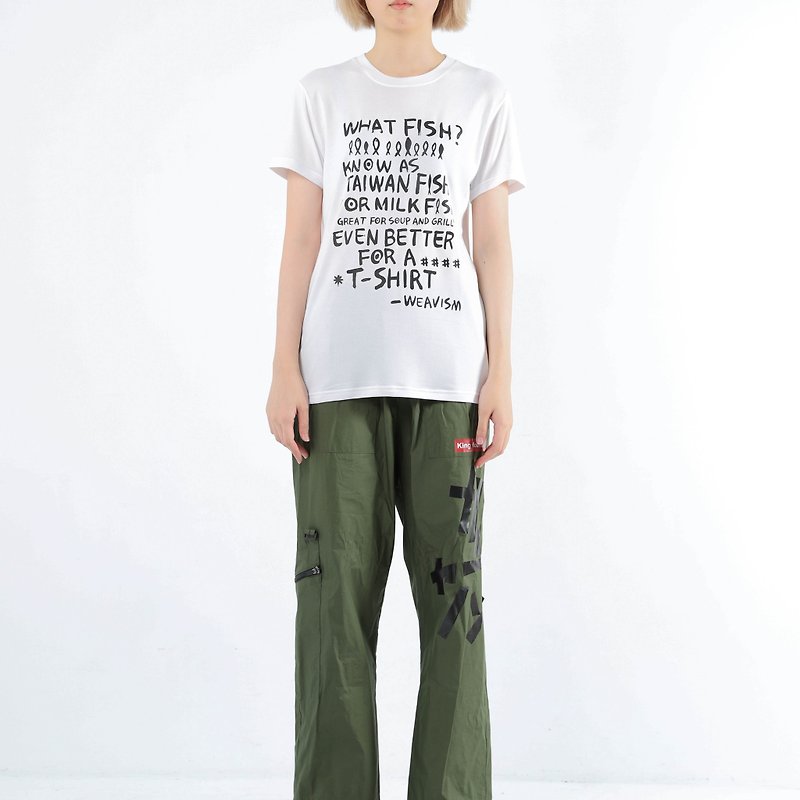 什麼魚膠原蛋白印花Tee (白) 103系列 - 女 T 恤 - 環保材質 白色