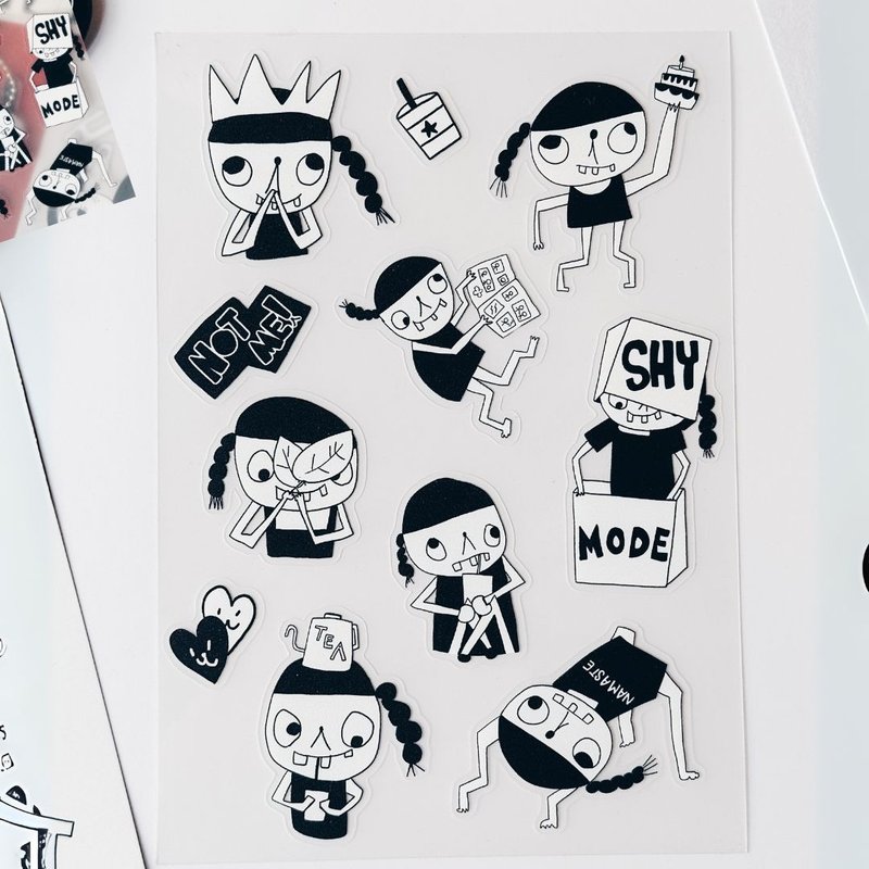 Matcha Girl Coco – Transparent Stickers Sheet - 貼紙 - 紙 透明