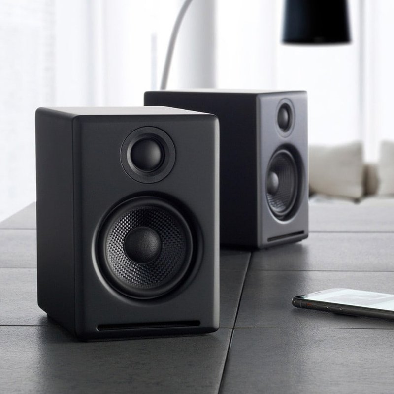 Audioengine A2+ wireless Active Stereo Bluetooth Bookshelf Speaker - Black - ลำโพง - โลหะ สีดำ