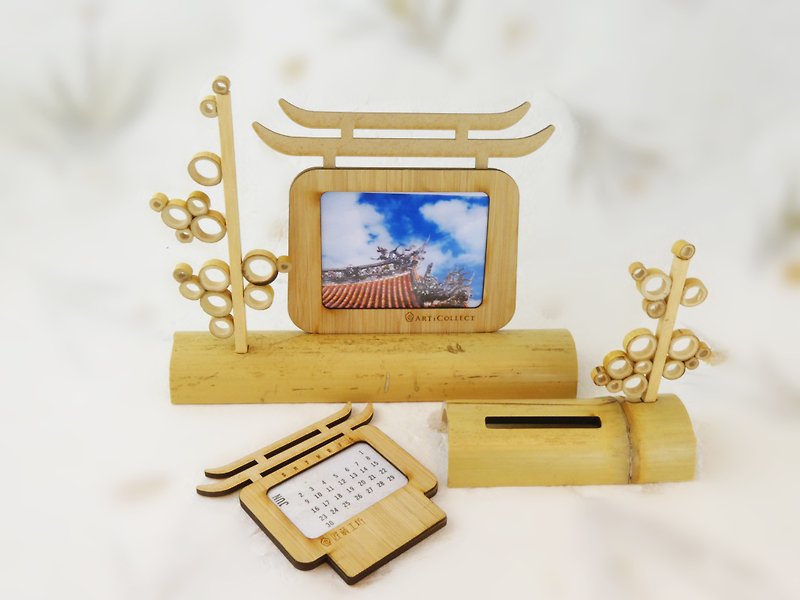 Bamboo photo frame seat 2~3 people special group hand experience - Woodworking / Bamboo Craft  - Bamboo Gold