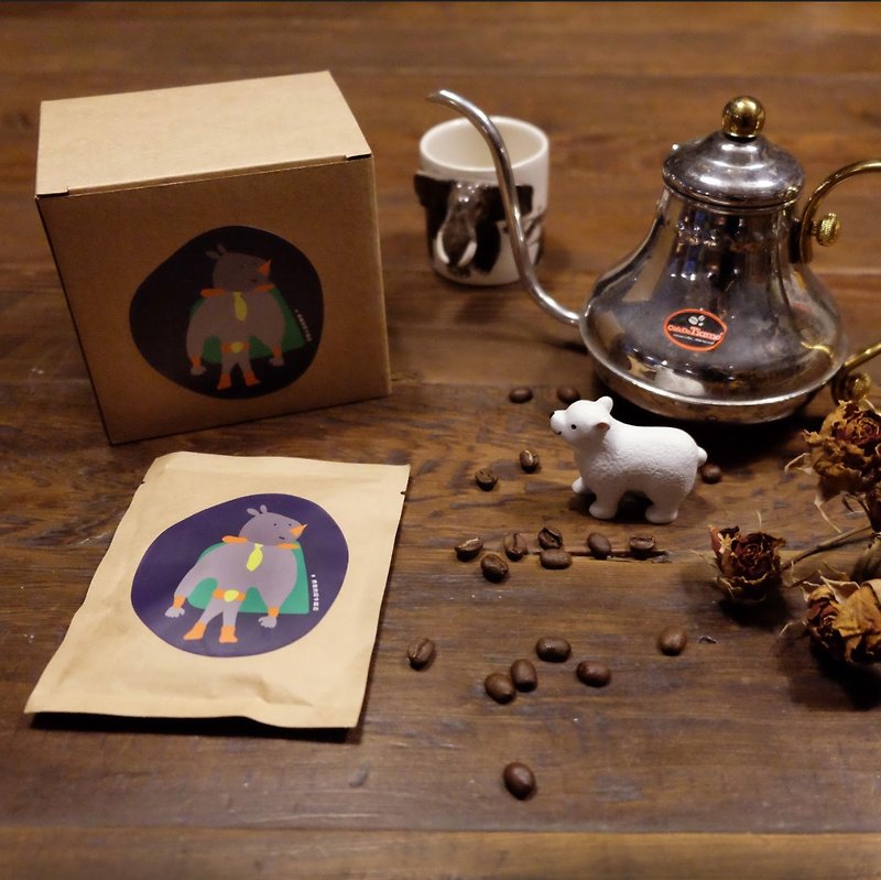 點點善Agoood｜勇敢犀牛隊長禮盒－印地安雪峰耳掛包(10包) - 咖啡/咖啡豆 - 其他材質 藍色