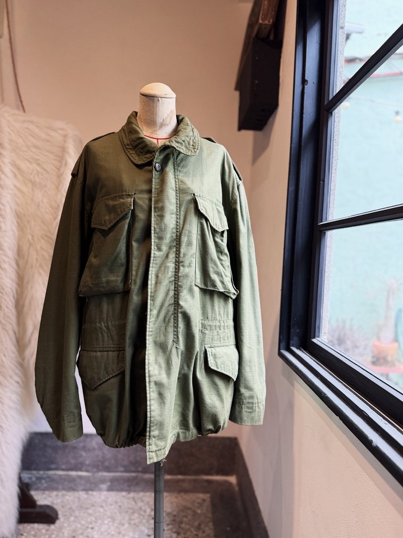 6-70s U.S M65 jacket 軍綠色寬大 公發 經典美軍外套 英國國旗 - 男夾克/外套 - 棉．麻 綠色