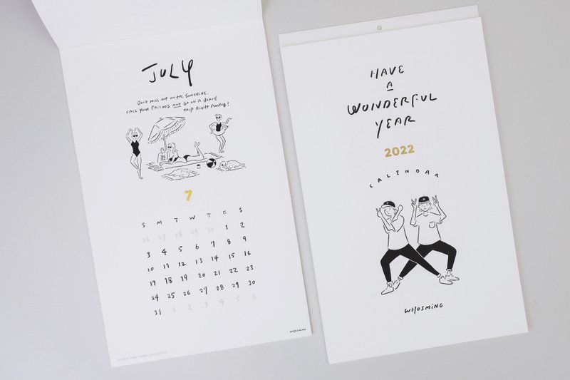 WHOSMiNG - HAVE A WONDERFUL YEAR 2022月曆 - 日曆/月曆/年曆 - 紙 白色