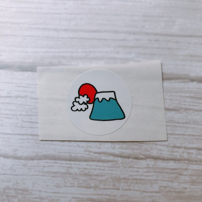 A total of 10 cute hand-painted Mt. Fuji stickers - Stickers - Paper White