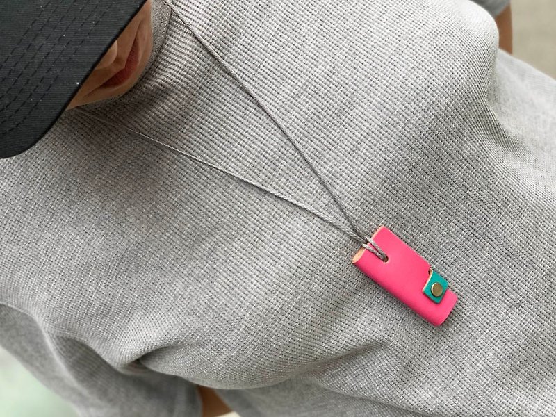 OTONA Girl's favorite glitter pop pink adult key chain OKK-PTC-H for key kid - ที่ห้อยกุญแจ - หนังแท้ สึชมพู