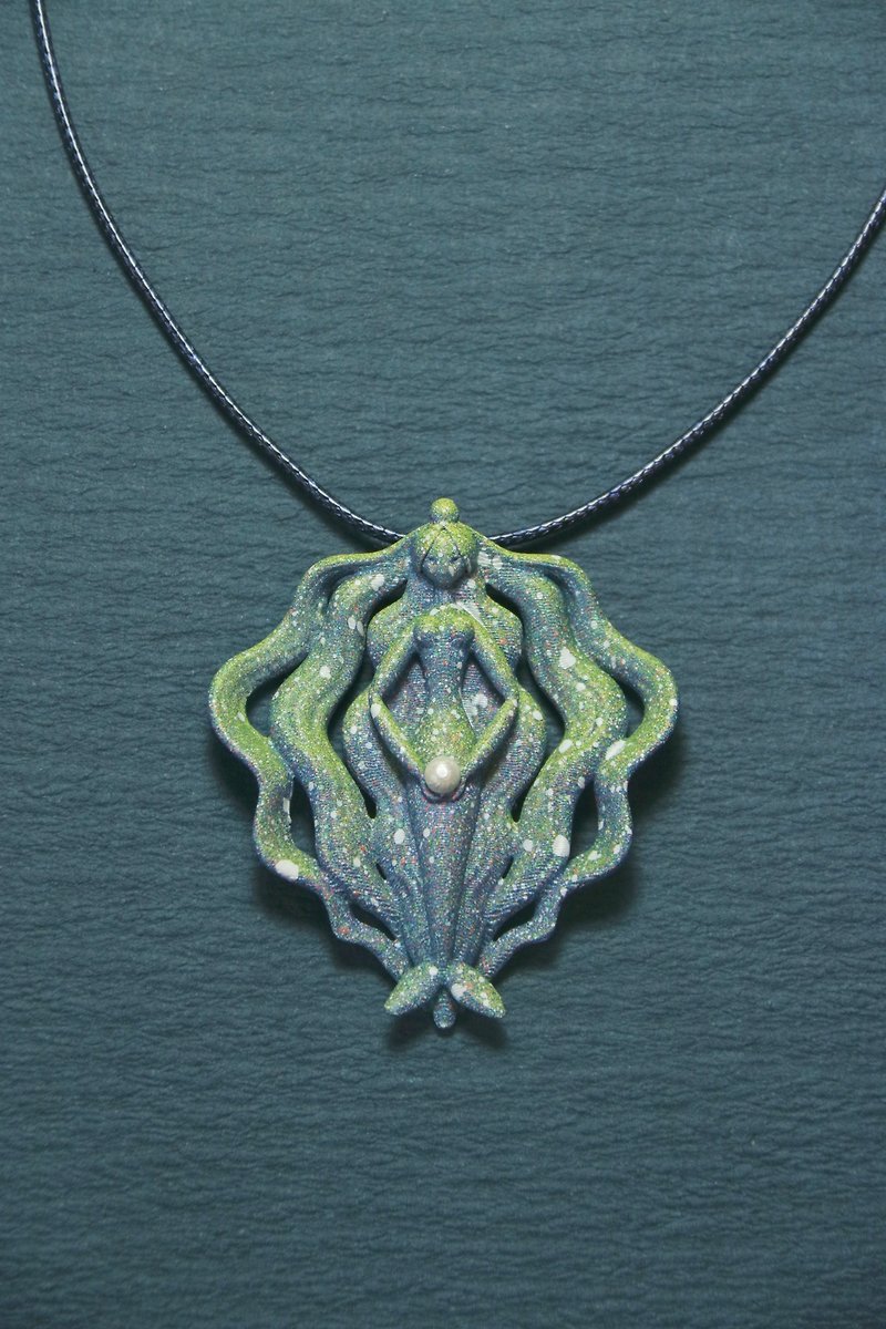 Growing Pearl Three Art Derivative Necklace Pendant - สร้อยคอ - เรซิน 