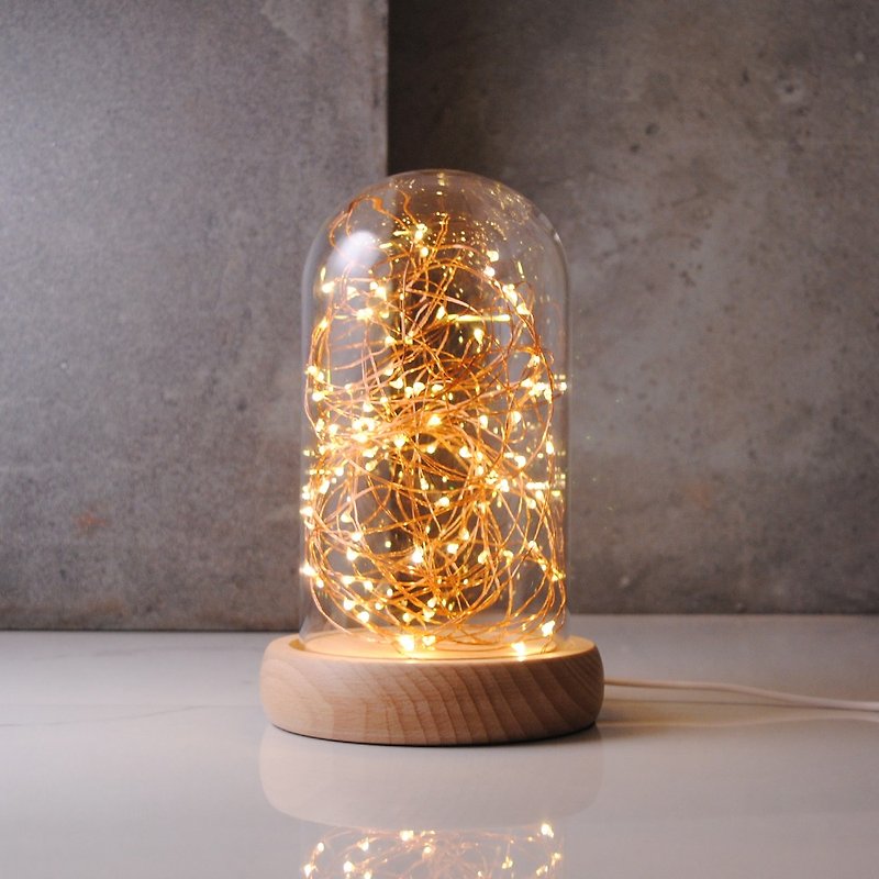 Valentine's Day [22cm] natural wood, glass lamp glass lamp fireworks wood home furnishings glass Christmas nightlights - Lighting - Glass Orange