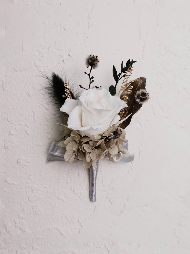 Corsage for the groom/the officiant [eternally unchanged]-wedding / eternal flower - Corsages - Plants & Flowers White