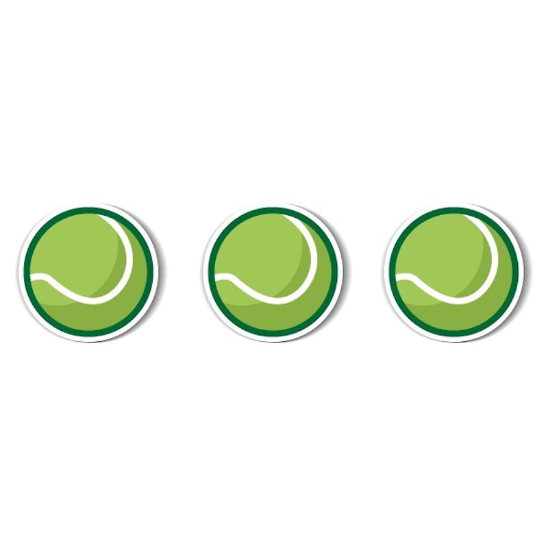 1212 Fun design funny everywhere stickers waterproof stickers - tennis - สติกเกอร์ - วัสดุกันนำ้ สีเขียว
