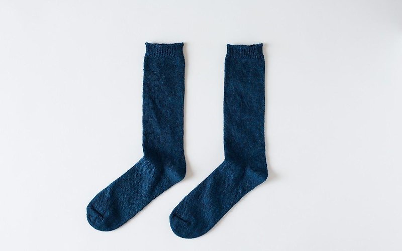 Linen knit socks (dark blue) Women - Other - Cotton & Hemp Blue