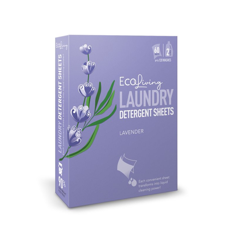 Eco Living - 環保天然薰衣草味洗衣紙-60片裝 - 洗衣精/衣物清潔 - 其他材質 多色