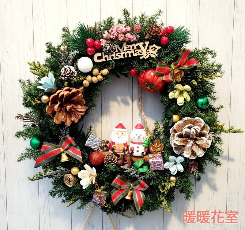 クリスマスファンタジー 永遠のクラシックリース - ドライフラワー・ブーケ - 寄せ植え・花 