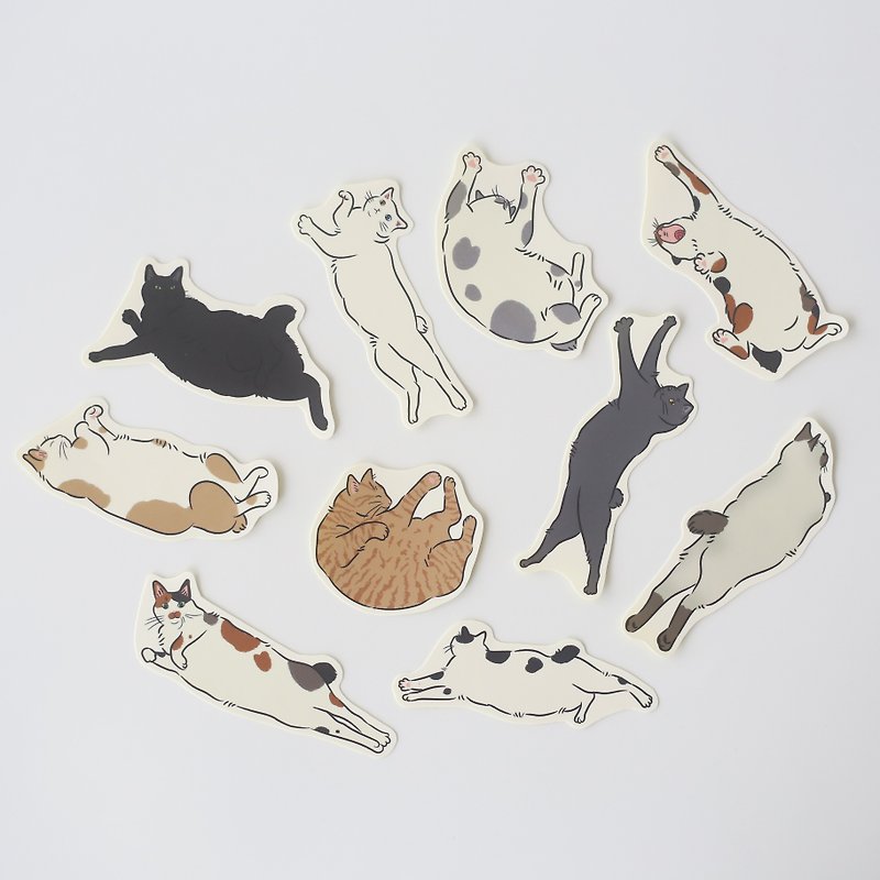Unicorn Tail Cat Waterproof Sticker - Tata Pose Series - Stickers - Waterproof Material Multicolor