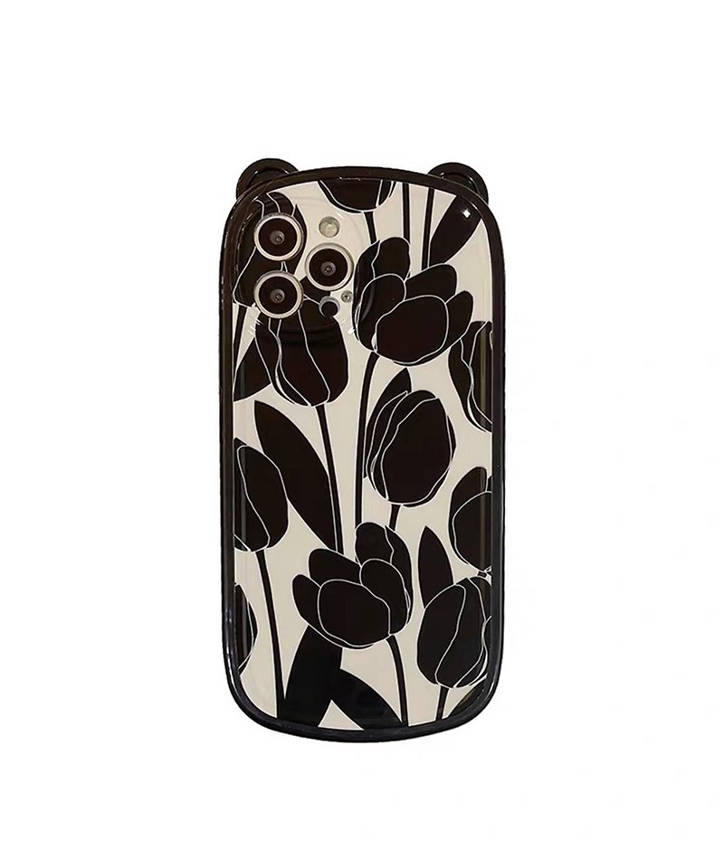 【Off-season sale】Tulip Phone Case iPhone Samsung - เคส/ซองมือถือ - พลาสติก สีดำ