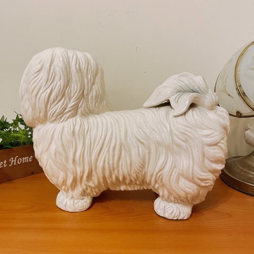 インテリア 陶器製 マルチーズ 犬 ドッグ 犬の置物 置物 玄関 庭 飾り マルチーズ イヌ 犬 置物 インテリア 陶器 陶器人形 ワンちゃん