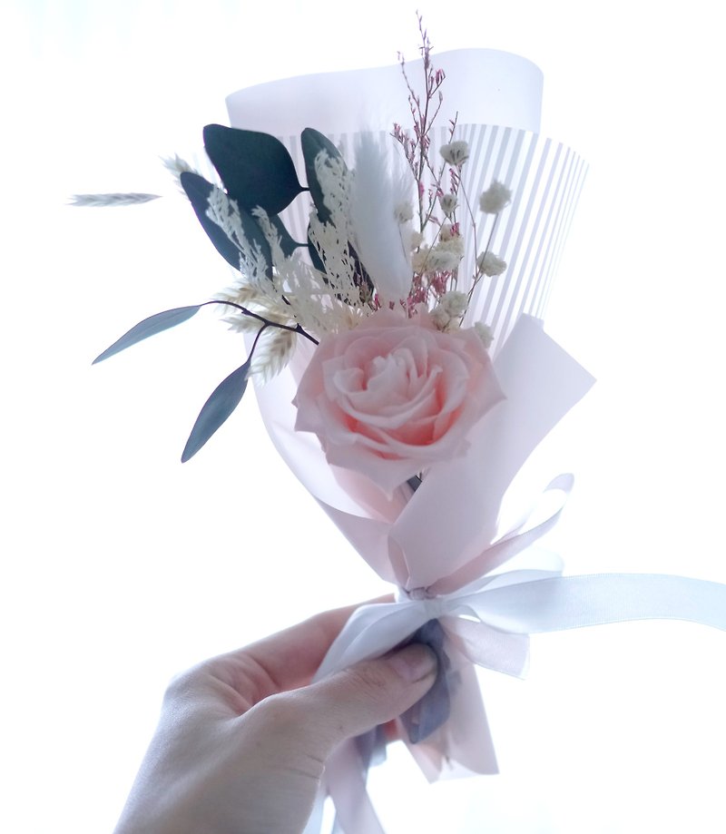 PlantSense Mother's Day gift of eternal life earth selected ~ Amaranth flower bouquet containing rose carton packaging - Plants - Plants & Flowers Pink