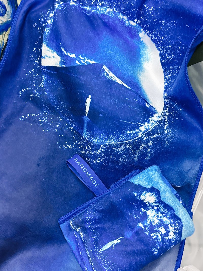 藍曬日本展 香港X日本藍曬圖 多用途長毛巾 - 卡片/明信片 - 其他材質 藍色