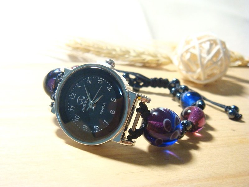 林手作りガラスグレープフルーツ - 腕時計 - 設計モデル - 双葉 - 腕時計 - ガラス 多色