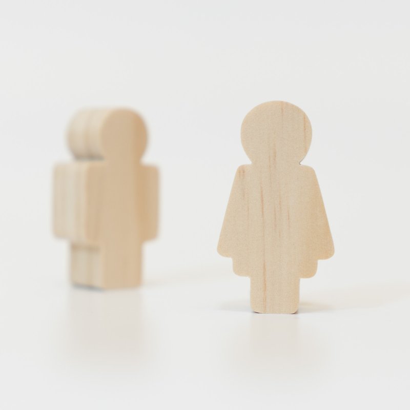 wagaZOO厚切造型積木 圖形系列－情侶 - 裝飾/擺設  - 木頭 卡其色
