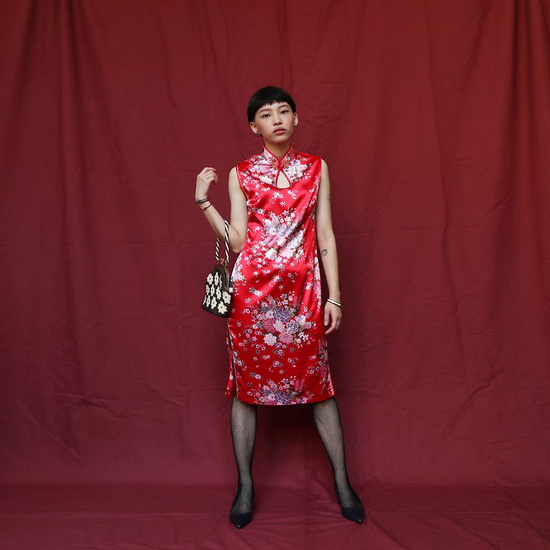 南瓜Vintage。古董旗袍 - 旗袍/改良式旗袍 - 其他材質 紅色