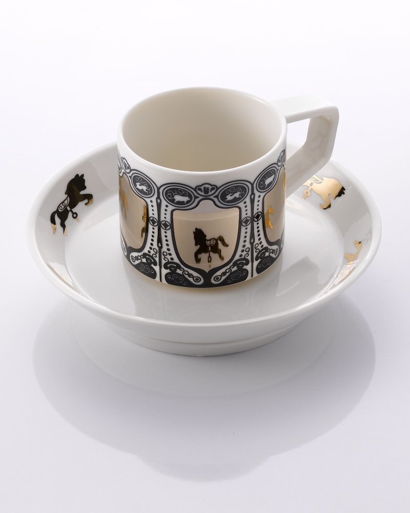 biaugust DECO_ #Out-of-print Clearance Rotating Coffee Cup Group Carousel - Mugs - Porcelain Multicolor