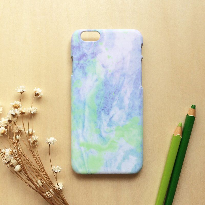 Blue and Green Marbling. Matte Case( iPhone, HTC, Samsung, Sony, LG, OPPO) - Phone Cases - Plastic Blue