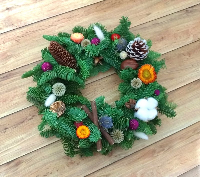 Nobelson Christmas Wreath Dry Wreath / Christmas / Exchange Gifts / Candlestick / Decoration / Gifts - Dried Flowers & Bouquets - Plants & Flowers Green